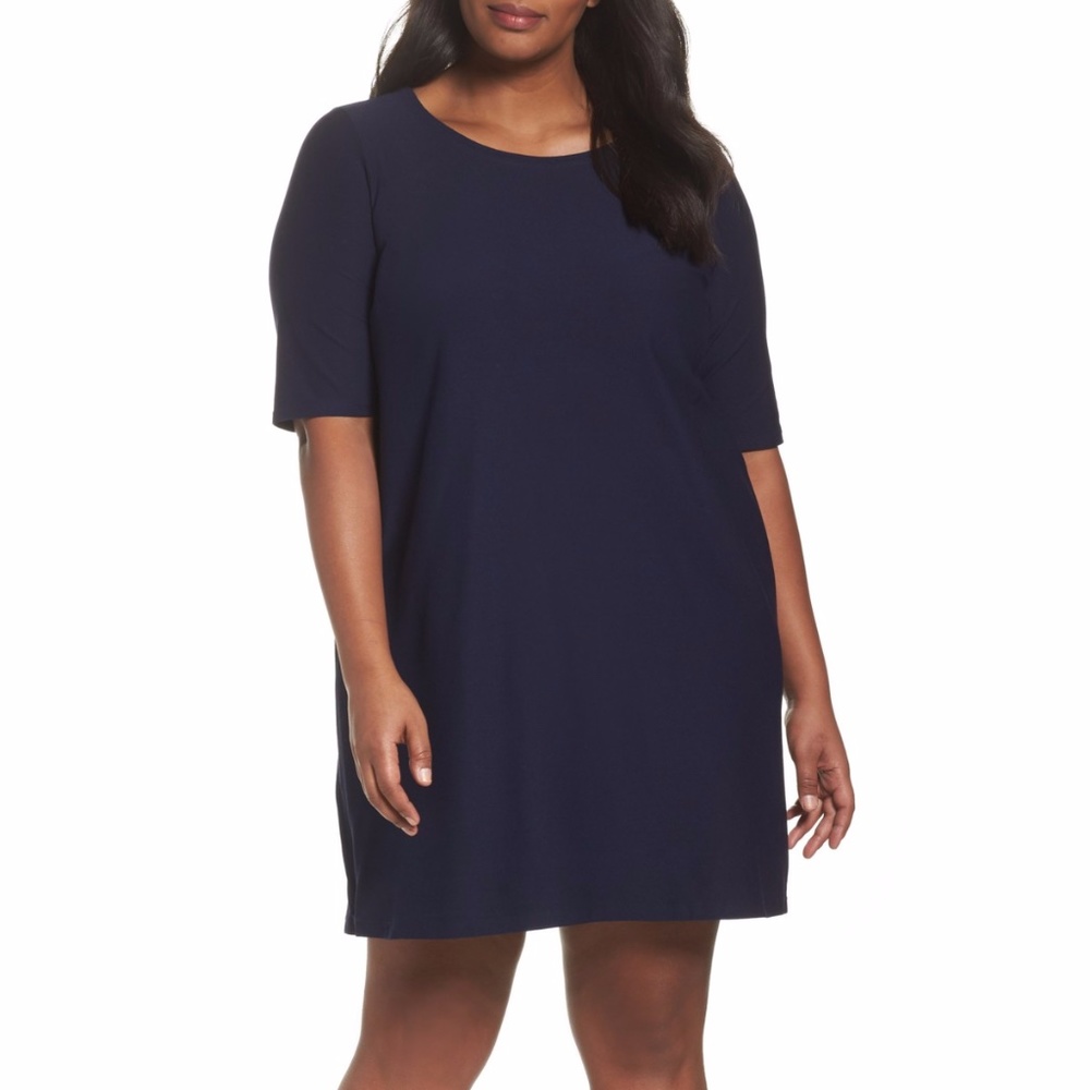 Eileen Fisher Short Sleeve Knee-length Shift Dress